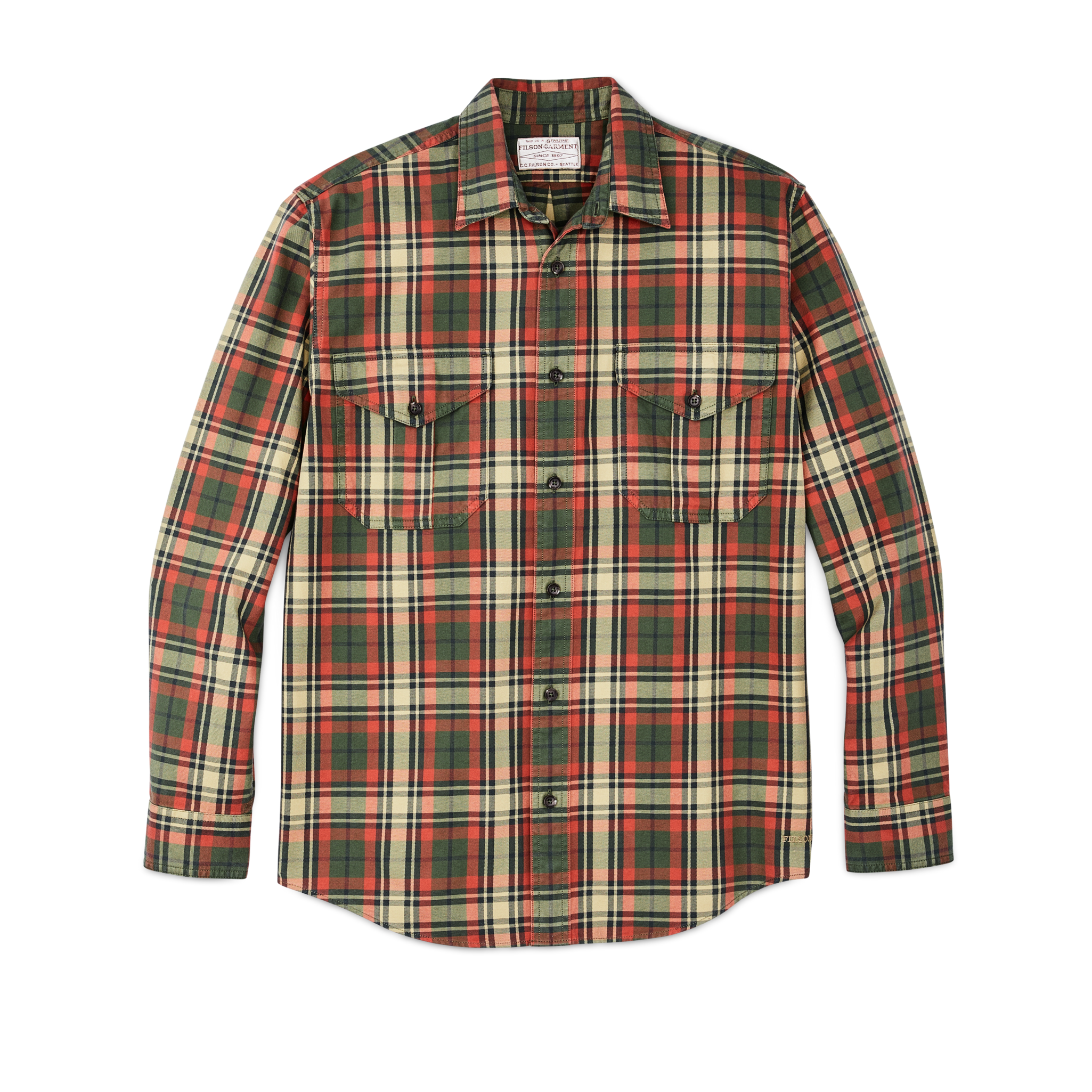 Lightweight Alaskan Guide Shirt - Silver Pine / Burnt Red Plaid