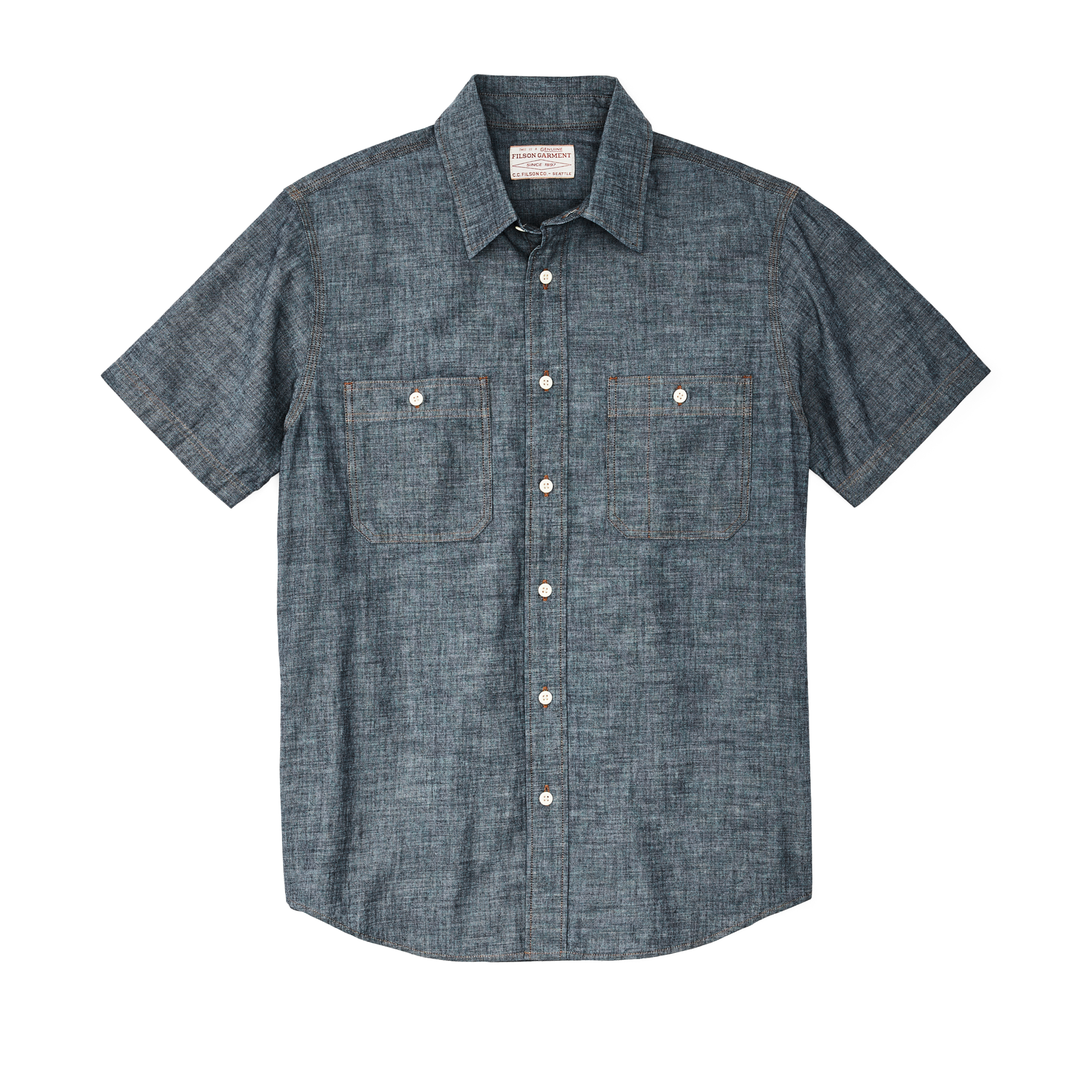 Short Sleeve Chambray Shirt - Indigo Chambray