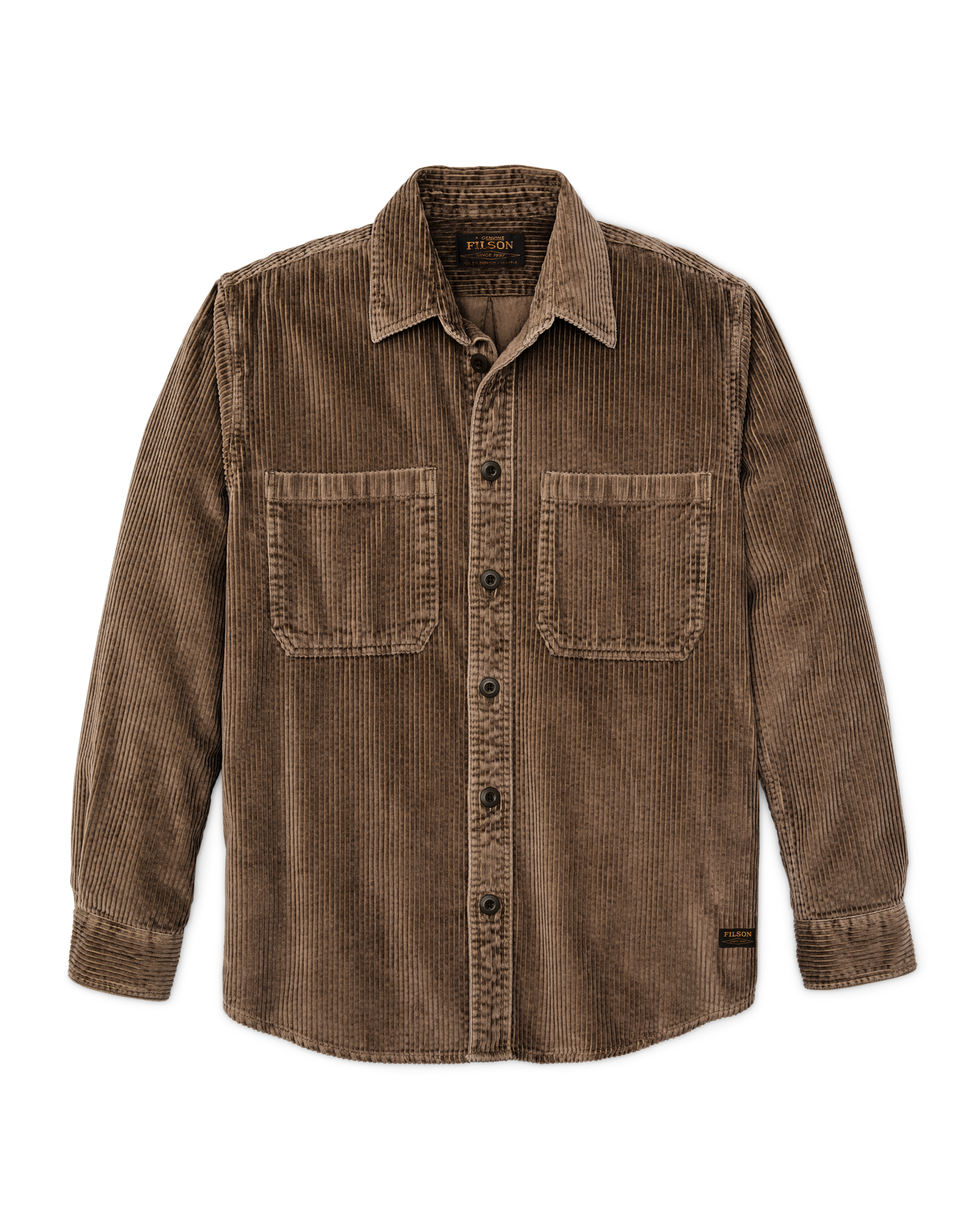 6-wale Corduroy Shirt - Brown