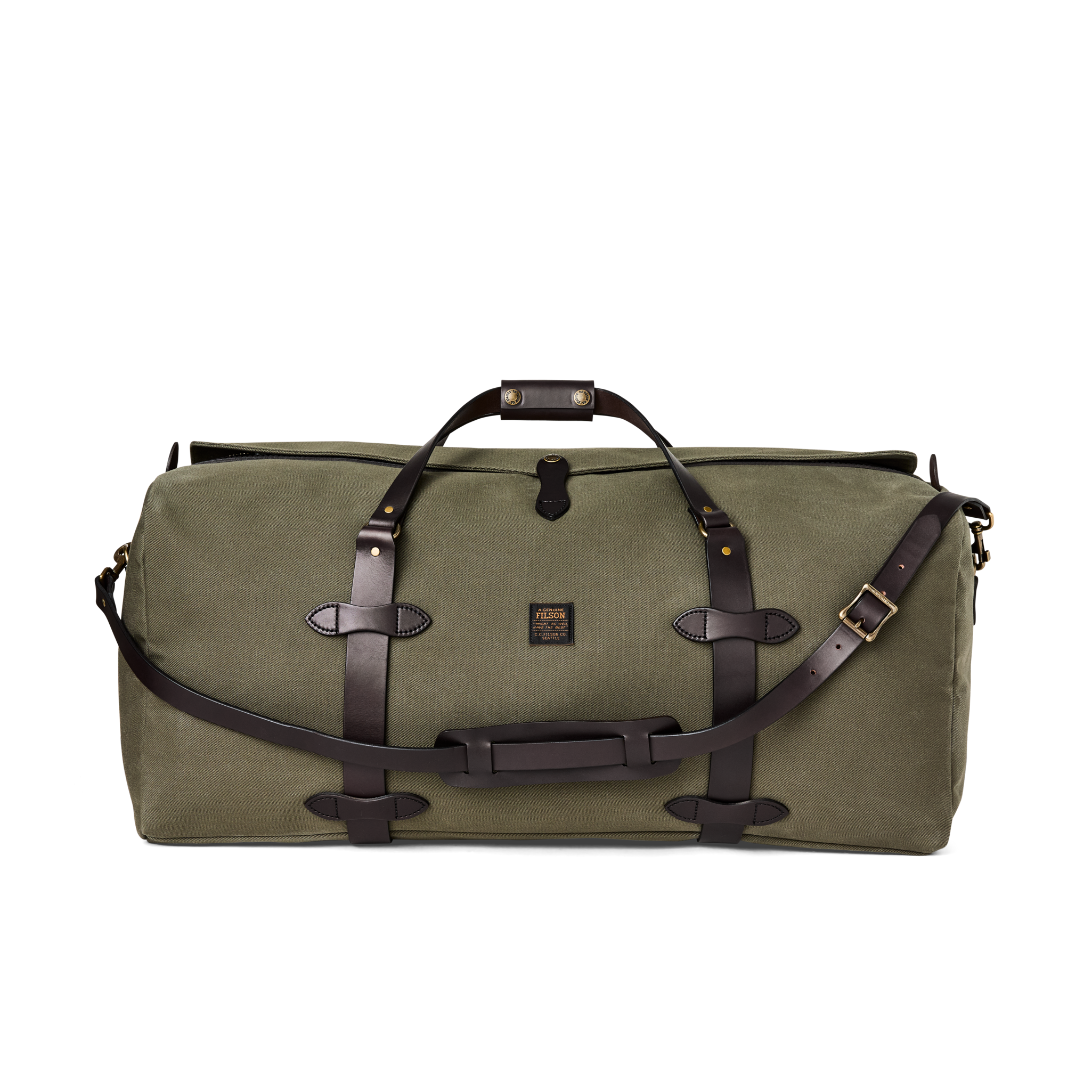Large Rugged Twill Duffle Bag - Otter Green
