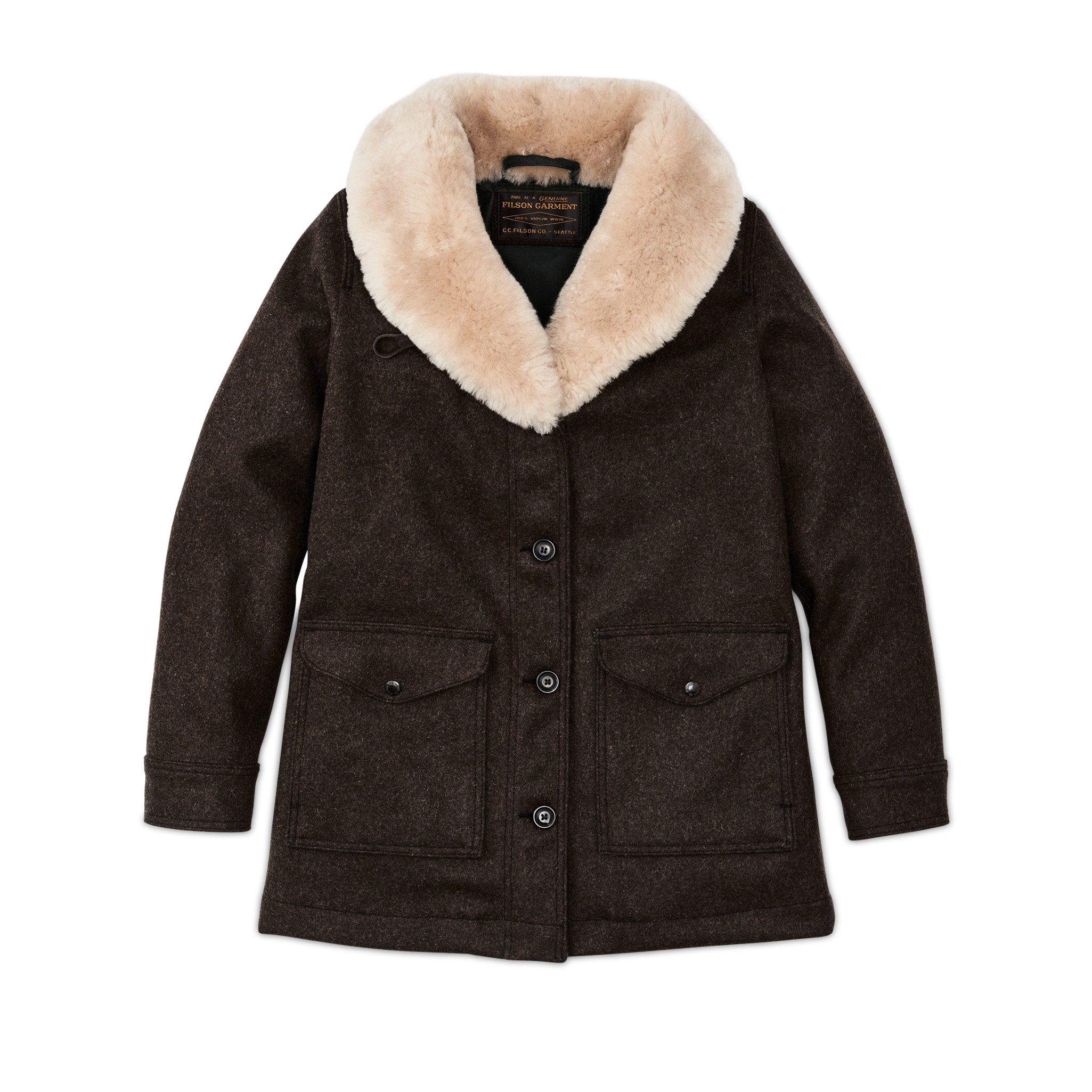 Women's Wool Trapper Coat - Brown