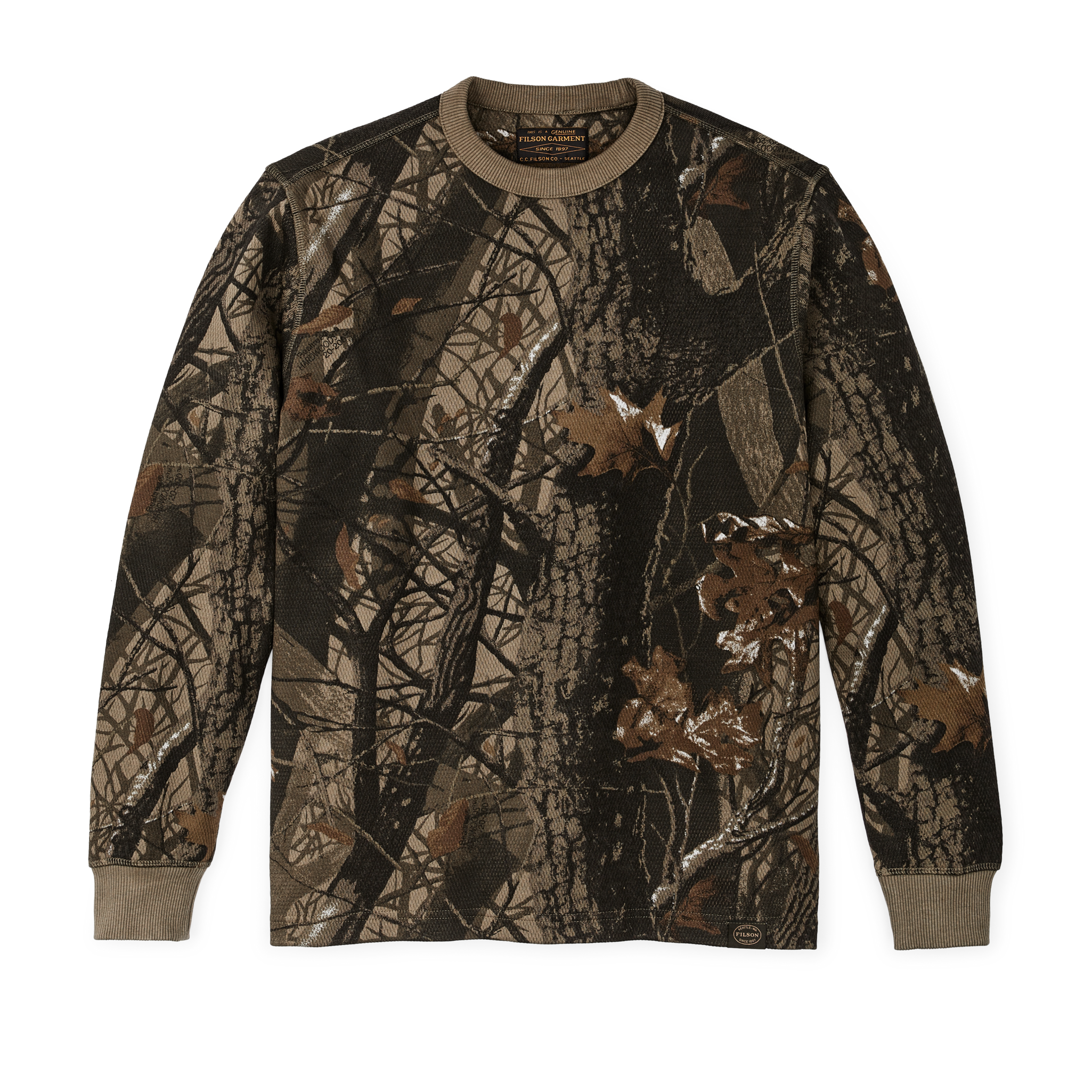 Waffle Knit Thermal Crewneck - Realtree Hardwoods Camo
