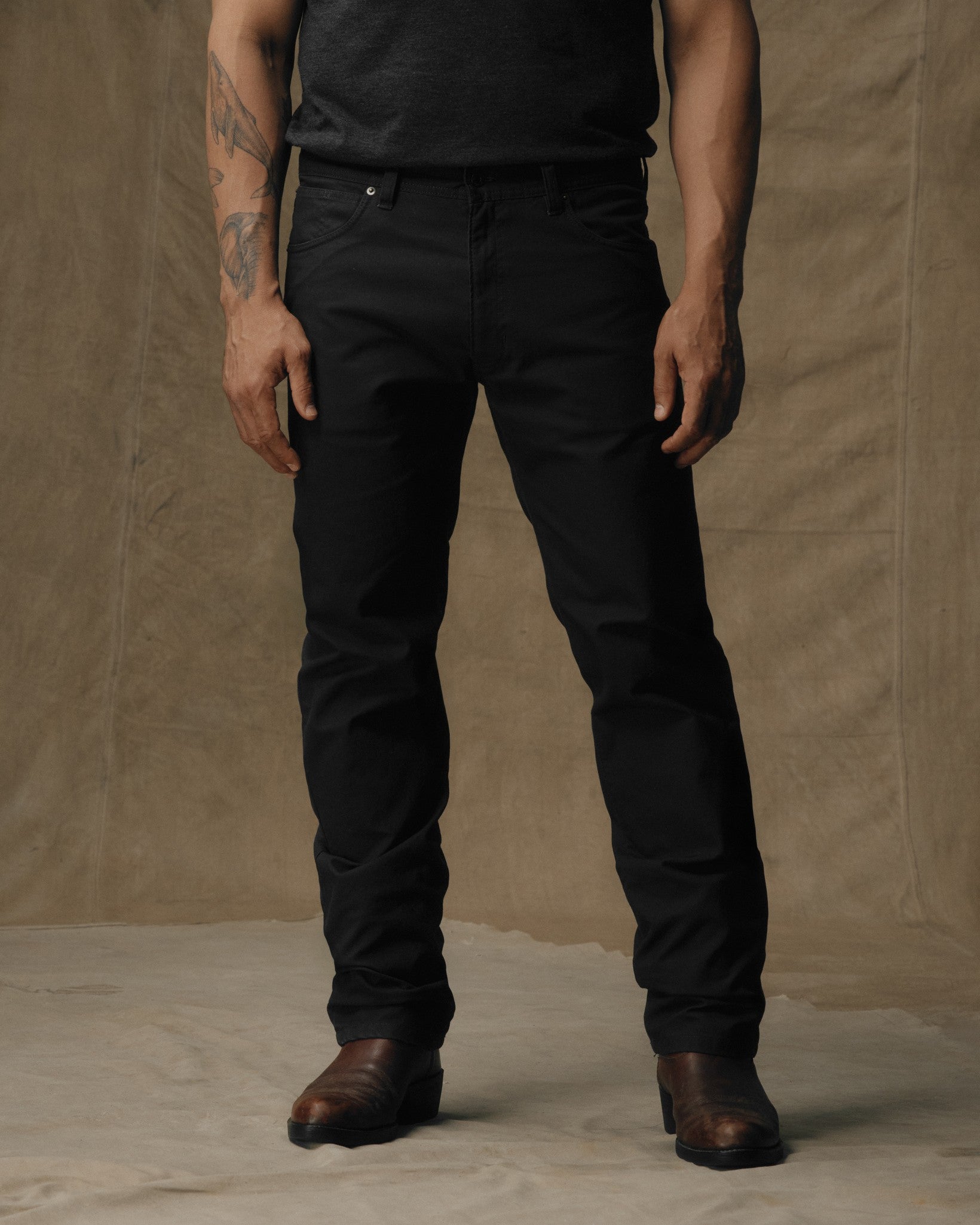 Dry Tin Cloth 5-pocket Pants - Raven