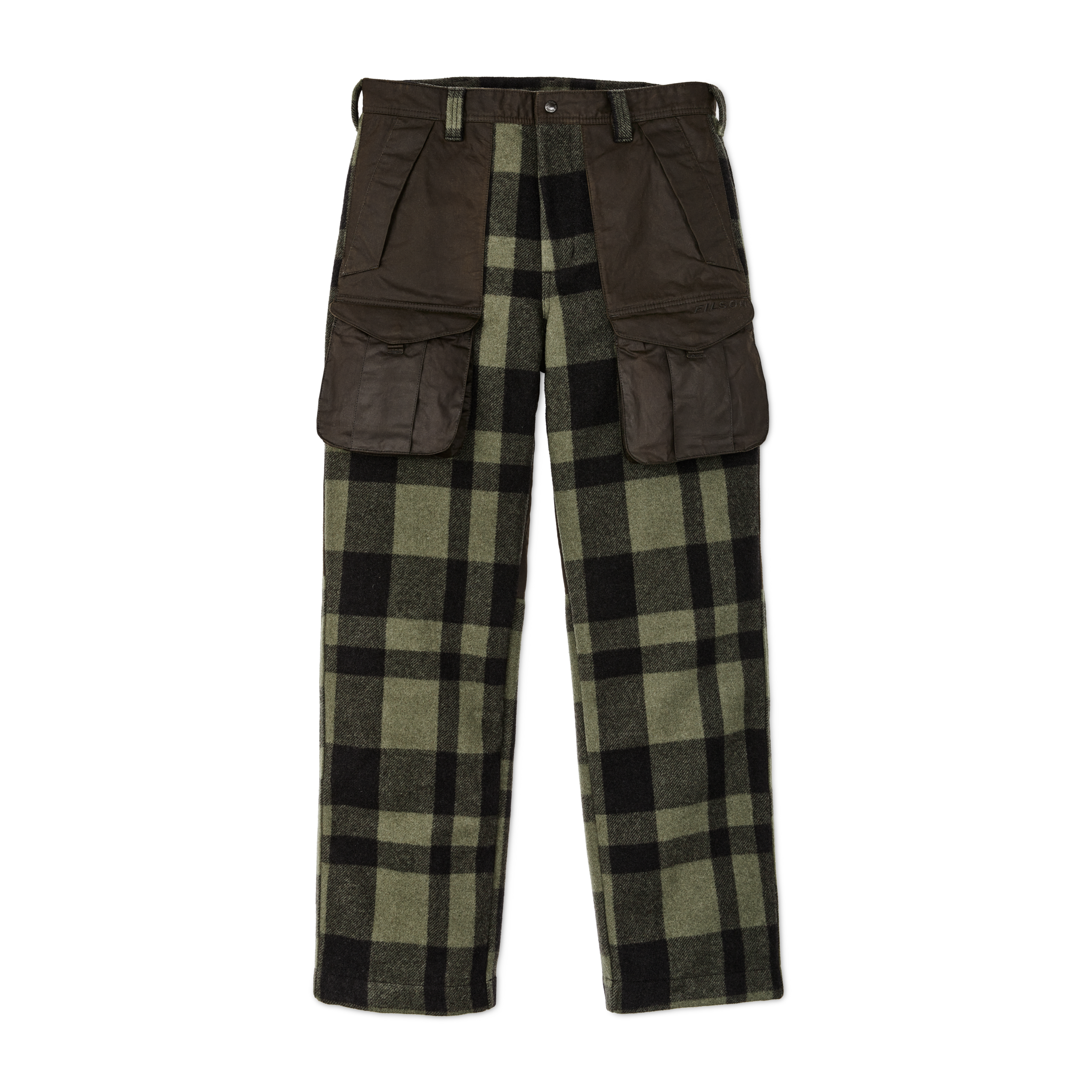 Mackinaw Wool Hunting Pants - Otter Green / Black Heritage Plaid X