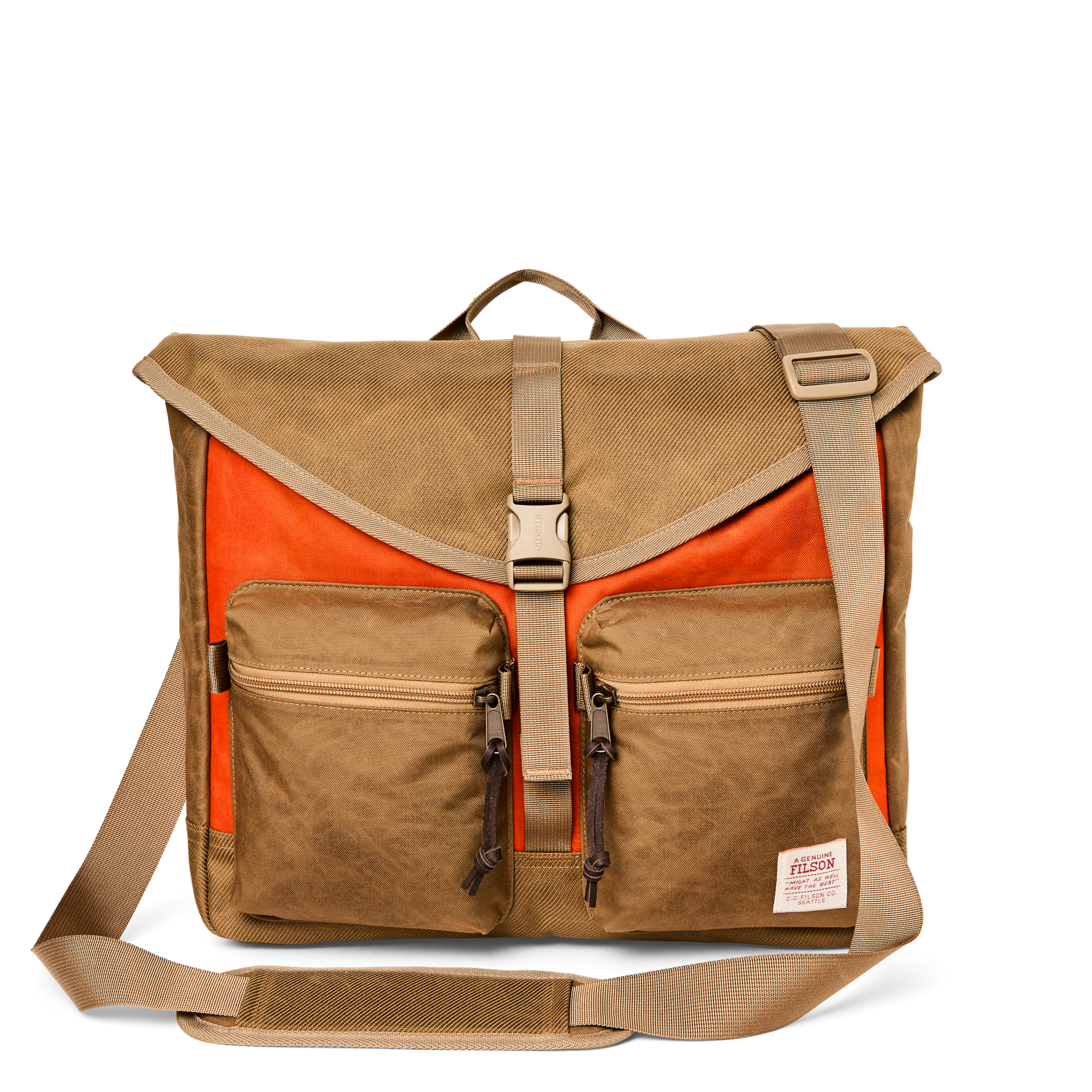 Surveyor Messenger Bag - Dark Tan / Flame