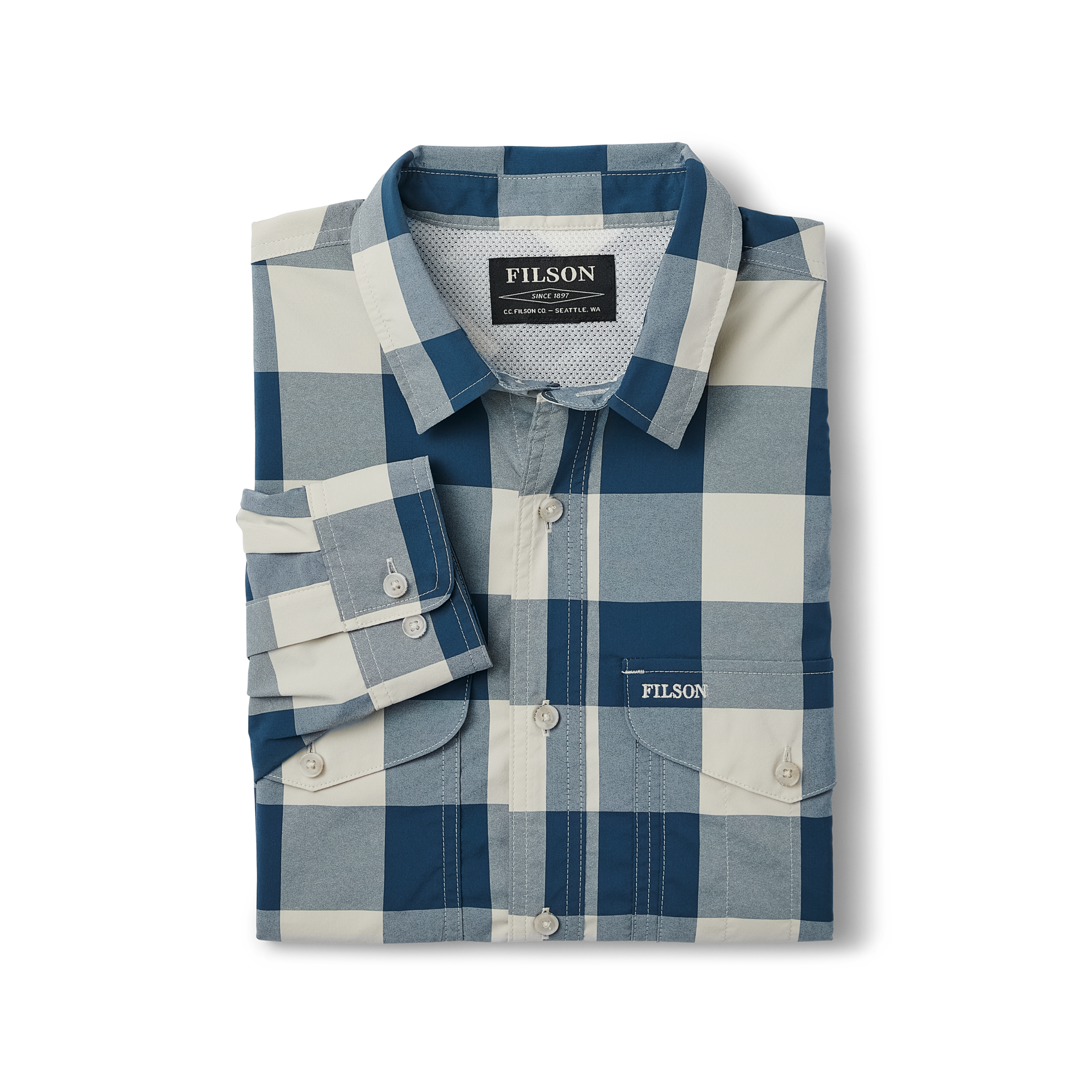 Twin Lakes Sport Shirt - Charcoal / Teal / Cream