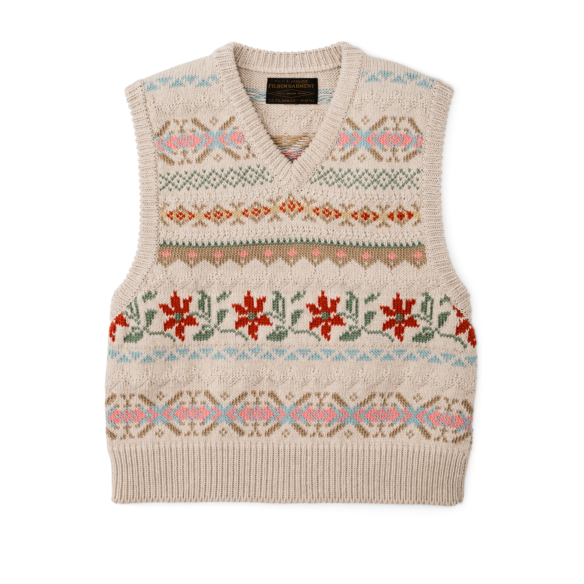 Women's Jacquard Cotton Vest - Flower Jacquard